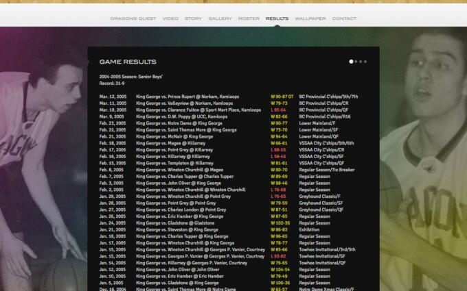 Website Results Page