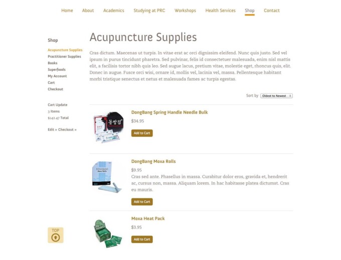 Product Listings Page